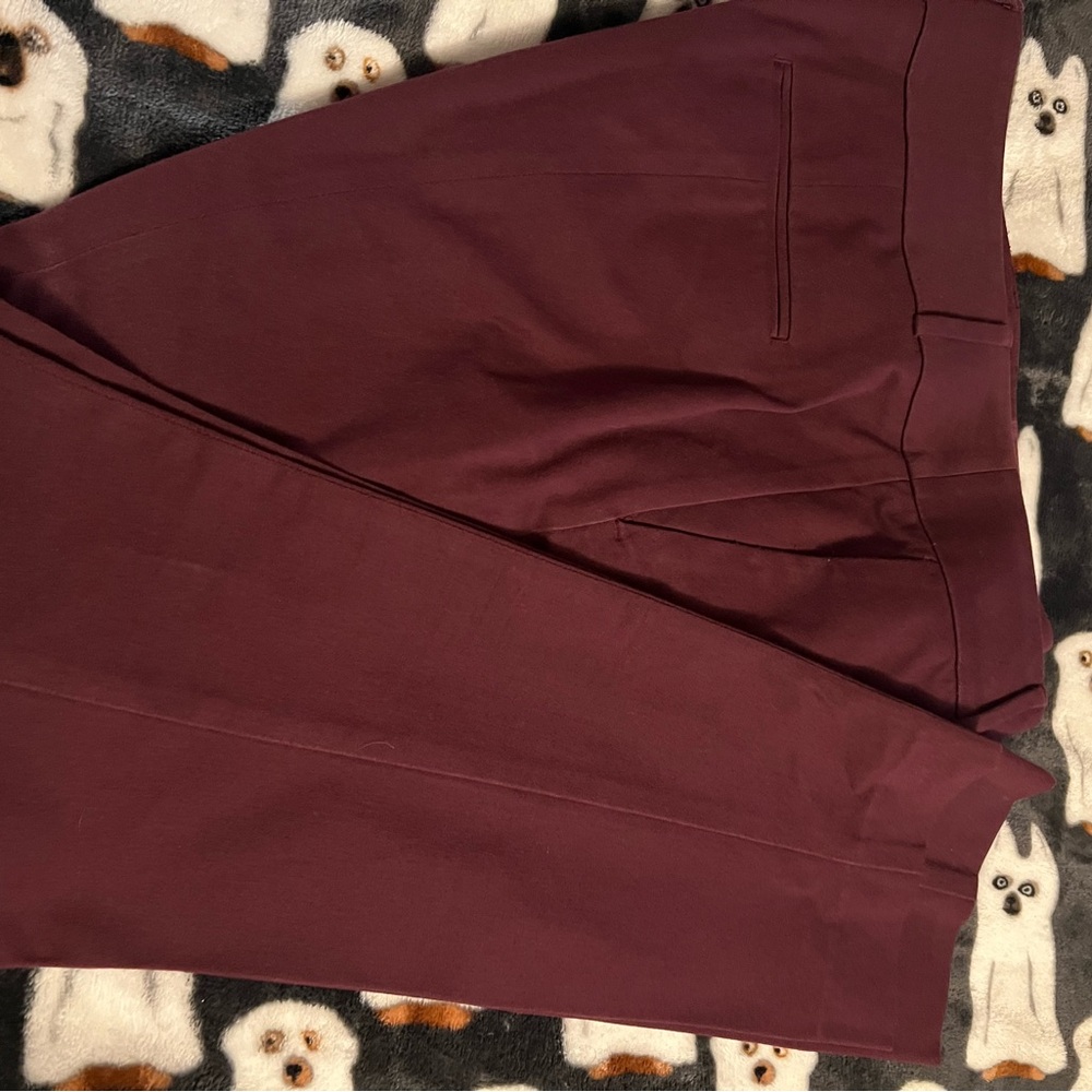 LOFT Burgundy Straight Leg Pants